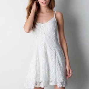 American Eagle Outfitters Floral Lace White Dress